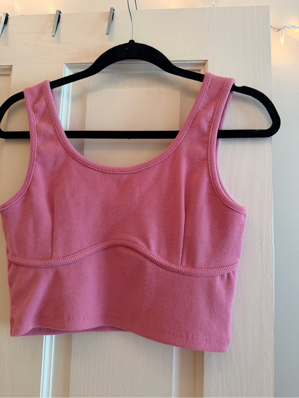 Signature Pink Ribbed Crop Bralette